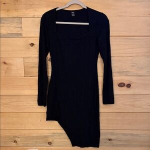 SHEIN Elegant Black Asymmetrical Dress